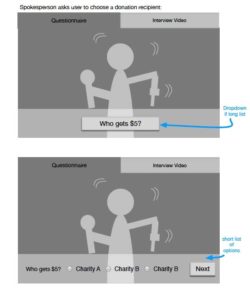 (3 of 3) Conceptual wireframe for an interactive video spokesperson