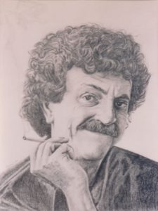 Kurt Vonnegut - by Cassie Carter - graphite on paper